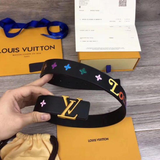 Replica Louis Vuitton New Wave 35mm Belt M0078V Black