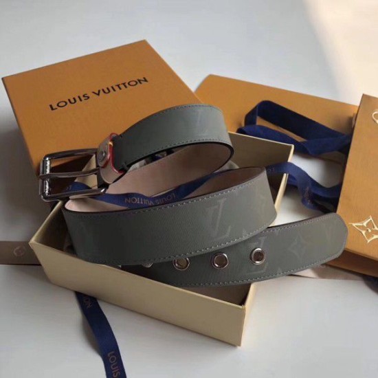 Fake Louis Vuitton Voyager 35mm Belt Monogram Titanium MP043U Replica