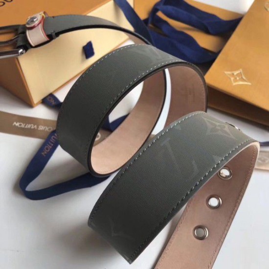 Fake Louis Vuitton Voyager 35mm Belt Monogram Titanium MP043U Replica