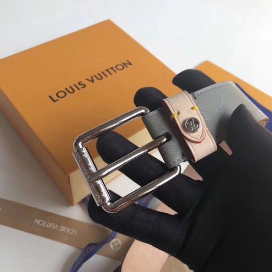 Fake Louis Vuitton Voyager 35mm Belt Monogram Titanium MP043U Replica