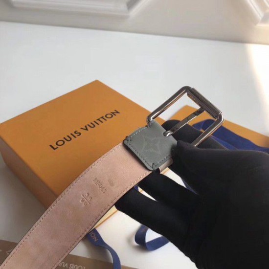Fake Louis Vuitton Voyager 35mm Belt Monogram Titanium MP043U Replica