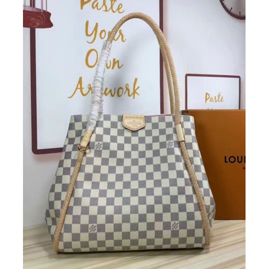 Fake Louis Vuitton  Propriano Tote Damier Azur N44027 White Replica