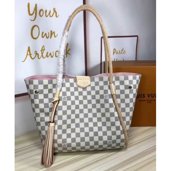 Fake Louis Vuitton  Propriano Tote Damier Azur N44027 White Replica