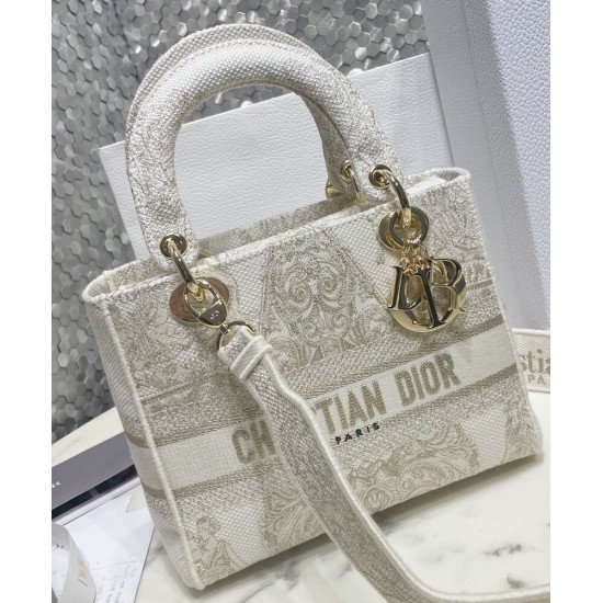 Replica Christian Dior Medium Lady D-Lite Bag Golden Replica Christian Dior Medium Lady D-Lite Bag Golden