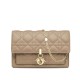 Fake Christian Dior Lady Dior Chain Pouch Apricot Replica Fake Christian Dior Lady Dior Chain Pouch Apricot Replica