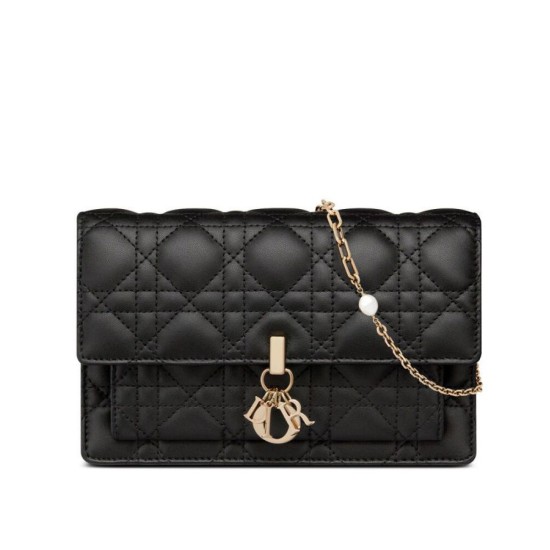 Replica Christian Dior Lady Dior Chain Pouch Black Fake Christian Dior Lady Dior Chain Pouch Black Replica