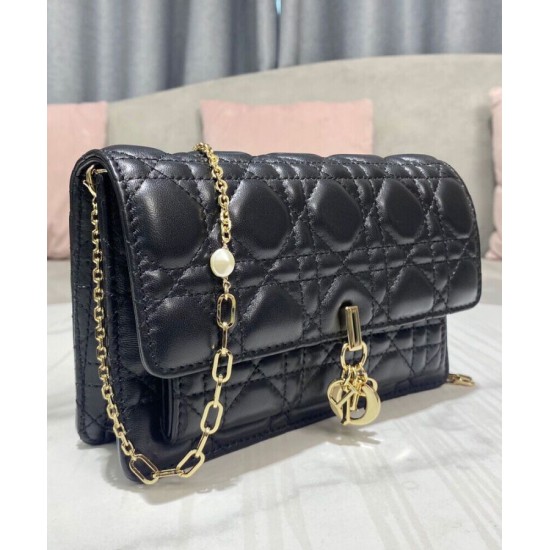 Replica Christian Dior Lady Dior Chain Pouch Black Fake Christian Dior Lady Dior Chain Pouch Black Replica