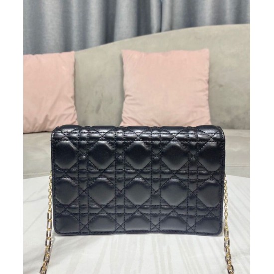 Replica Christian Dior Lady Dior Chain Pouch Black Fake Christian Dior Lady Dior Chain Pouch Black Replica