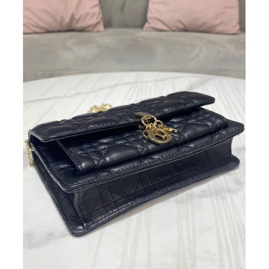 Replica Christian Dior Lady Dior Chain Pouch Black Fake Christian Dior Lady Dior Chain Pouch Black Replica