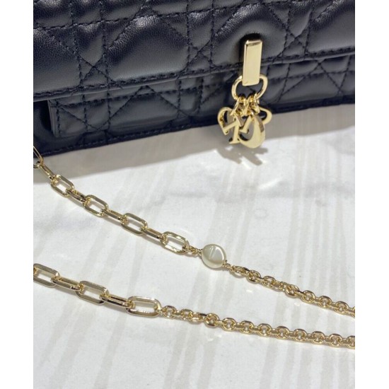 Replica Christian Dior Lady Dior Chain Pouch Black Fake Christian Dior Lady Dior Chain Pouch Black Replica