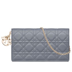 Replica Christian Dior Lady Dior Pouch Blue