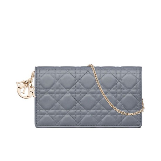 Replica Christian Dior Lady Dior Pouch Blue Replica Christian Dior Lady Dior Pouch Blue