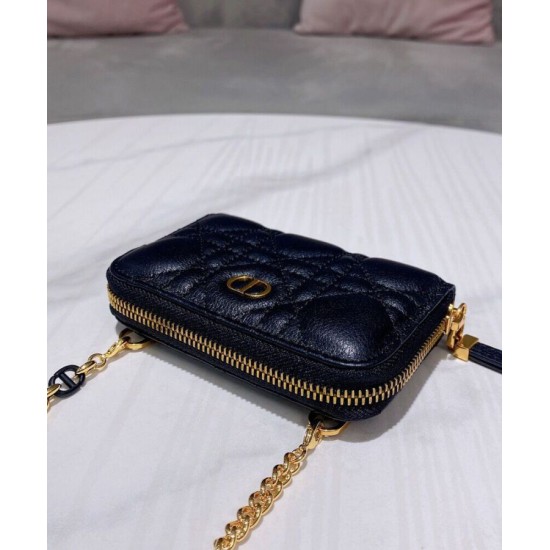 Replica Christian Dior Mini Dior Caro Zipped Pouch Black Replica Christian Dior Mini Dior Caro Zipped Pouch Black