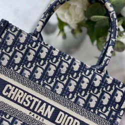 Replica Christian Dior Small Dior Book Tote Dark Blue