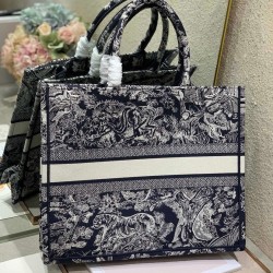 Replica Christian Dior Large Dior Book Tote Dark Blue