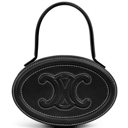Fake Celine Oval Minaudiere Cuir Triomphe In Smooth Calfskin Black Replica