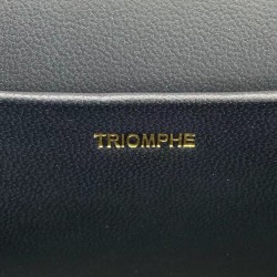 Fake Celine Chain Shoulder Bag Triomphe In Shiny Calfskin Black Replica