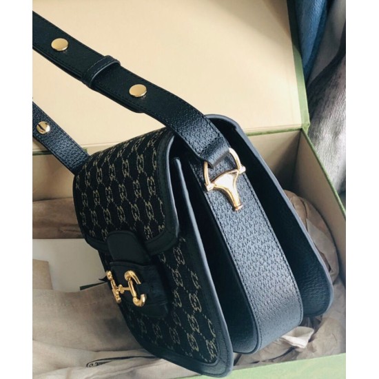 Replica Gucci Horsebit 1955 Shoulder Bag 602204 Black Replica Gucci Horsebit 1955 Shoulder Bag 602204 Black