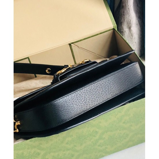 Replica Gucci Horsebit 1955 Shoulder Bag 602204 Black Replica Gucci Horsebit 1955 Shoulder Bag 602204 Black