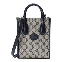 Fake Gucci Mini Tote Bag With Interlocking G 671623 Dark Blue Replica