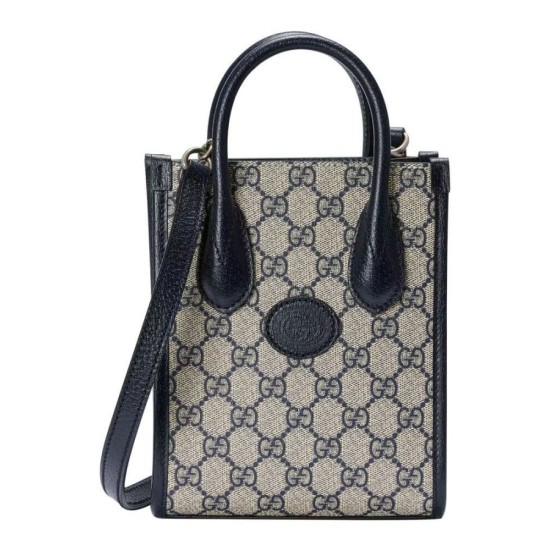 Fake Gucci Mini Tote Bag With Interlocking G 671623 Dark Blue Replica Fake Gucci Mini Tote Bag With Interlocking G 671623 Dark Blue Replica