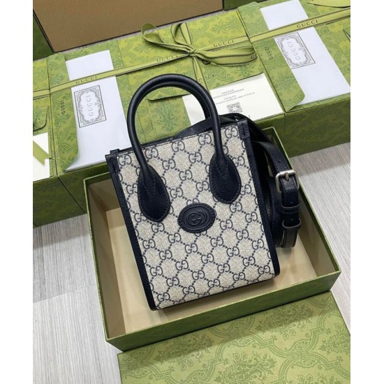 Fake Gucci Mini Tote Bag With Interlocking G 671623 Dark Blue Replica Fake Gucci Mini Tote Bag With Interlocking G 671623 Dark Blue Replica