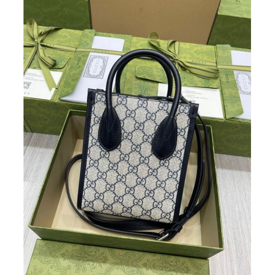 Fake Gucci Mini Tote Bag With Interlocking G 671623 Dark Blue Replica Fake Gucci Mini Tote Bag With Interlocking G 671623 Dark Blue Replica