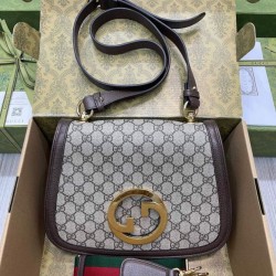 Replica Gucci Medium Shoulder Bag With Round Interlocking G 699210 Dark Coffee
