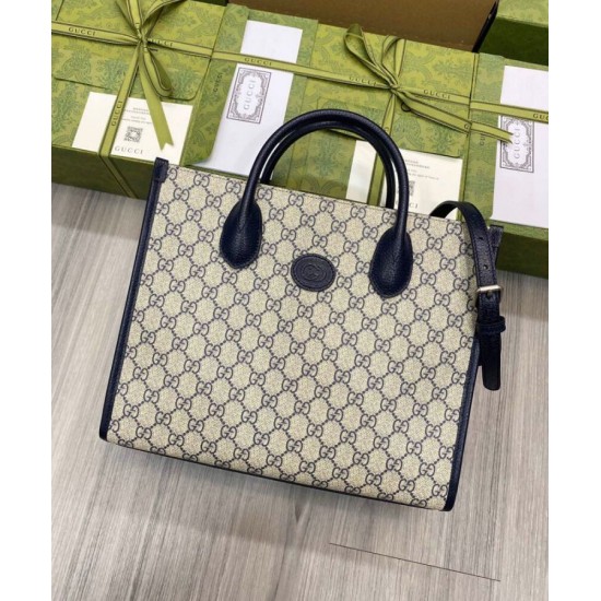Fake Gucci Small Tote Bag With Interlocking G 659983 Dark Blue Replica