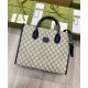 Fake Gucci Small Tote Bag With Interlocking G 659983 Dark Blue Replica