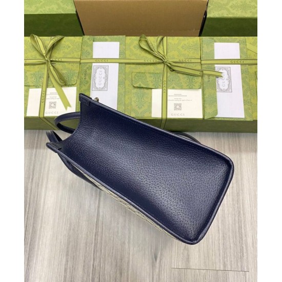 Fake Gucci Small Tote Bag With Interlocking G 659983 Dark Blue Replica