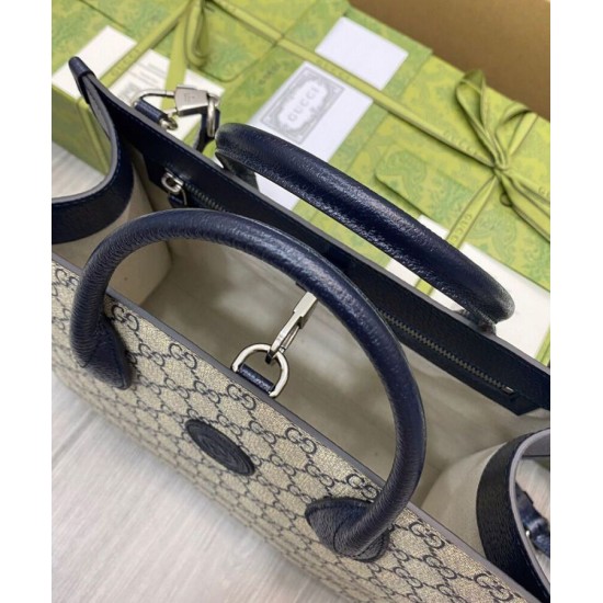 Fake Gucci Small Tote Bag With Interlocking G 659983 Dark Blue Replica
