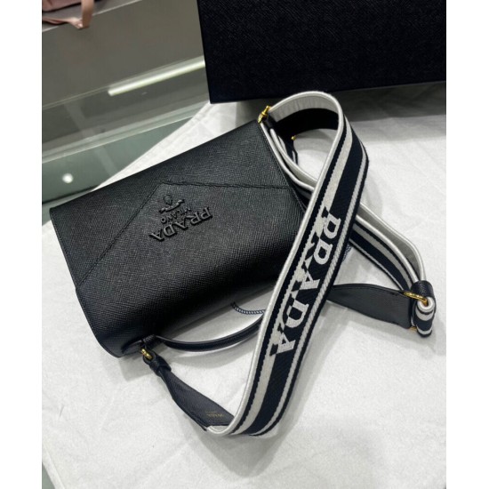 Replica Prada Monochrome Saffiano And Leather Bag Black Replica Prada Monochrome Saffiano And Leather Bag Black