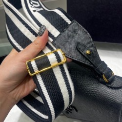 Replica Prada Monochrome Saffiano And Leather Bag Black