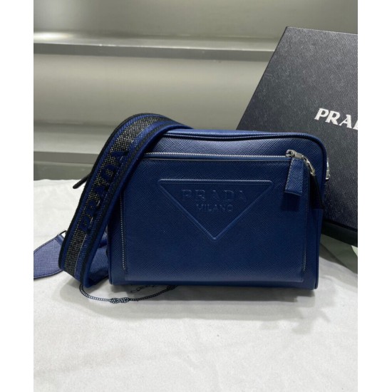 Replica Prada Saffiano Leather Shoulder Bag 2VH152 Blue Replica Prada Saffiano Leather Shoulder Bag 2VH152 Blue