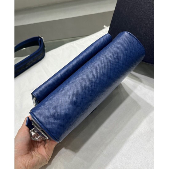 Replica Prada Saffiano Leather Shoulder Bag 2VH152 Blue Replica Prada Saffiano Leather Shoulder Bag 2VH152 Blue