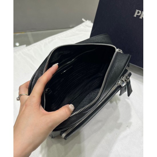 Fake Prada Saffiano Leather Shoulder Bag 2VH152 Black Replica Replica Prada Saffiano Leather Shoulder Bag 2VH152 Black