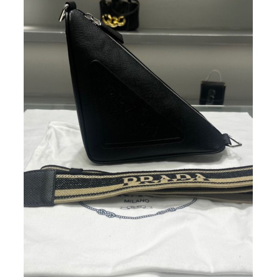 Replica Prada Saffiano Triangle Bag Black Fake Prada Saffiano Triangle Bag Black Replica