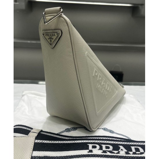 Replica Prada Saffiano Triangle Bag Cream Replica Prada Saffiano Triangle Bag Cream