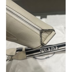 Replica Prada Saffiano Triangle Bag Cream Replica Prada Saffiano Triangle Bag Cream