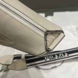 Replica Prada Saffiano Triangle Bag Cream