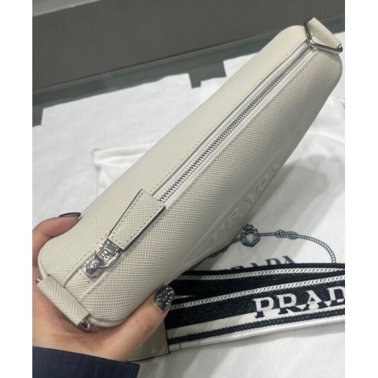 Replica Prada Saffiano Triangle Bag Cream Replica Prada Saffiano Triangle Bag Cream