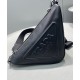 Replica Prada Leather Triangle shoulder bag 1BH190 Black Replica Prada Leather Triangle shoulder bag 1BH190 Black