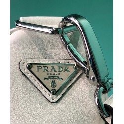Replica Prada Leather Triangle shoulder bag 1BH190 Cream Fake Prada Leather Triangle shoulder bag 1BH190 Cream Replica