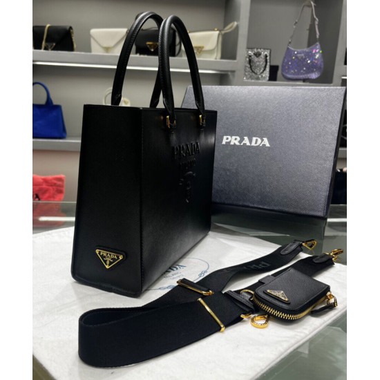 Replica Prada Medium Saffiano Leather Handbag 1BA337 Black Replica Prada Medium Saffiano Leather Handbag 1BA337 Black