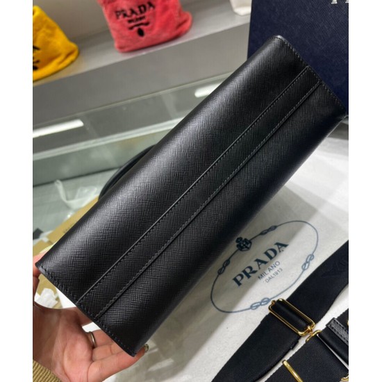 Replica Prada Medium Saffiano Leather Handbag 1BA337 Black Replica Prada Medium Saffiano Leather Handbag 1BA337 Black