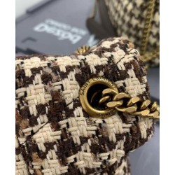 Fake YSL Saint Laurent Puffer Small Checkered Tweed And Lambskin Handbag Cream Replica Replica YSL Saint Laurent Puffer Small Checkered Tweed And Lambskin Handbag Cream