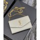 Replica YSL Saint Laurent Uptown Chain Wallet In Crocodile-Embossed Shiny Leather White Replica YSL Saint Laurent Uptown Chain Wallet In Crocodile-Embossed Shiny Leather White
