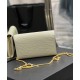 Replica YSL Saint Laurent Uptown Chain Wallet In Crocodile-Embossed Shiny Leather White Replica YSL Saint Laurent Uptown Chain Wallet In Crocodile-Embossed Shiny Leather White