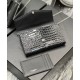 Fake YSL Saint Laurent Uptown Chain Wallet In Crocodile-Embossed Shiny Leather Black Replica Replica YSL Saint Laurent Uptown Chain Wallet In Crocodile-Embossed Shiny Leather Black